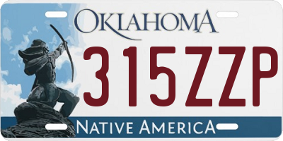 OK license plate 315ZZP