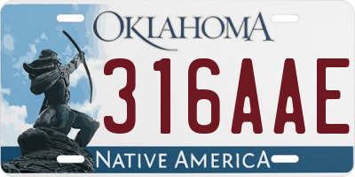 OK license plate 316AAE