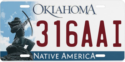 OK license plate 316AAI