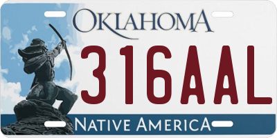 OK license plate 316AAL