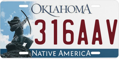 OK license plate 316AAV