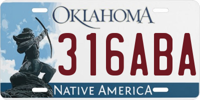 OK license plate 316ABA