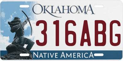 OK license plate 316ABG