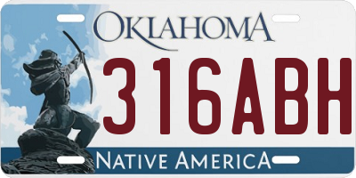OK license plate 316ABH
