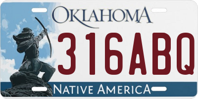 OK license plate 316ABQ