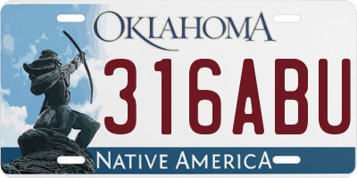 OK license plate 316ABU