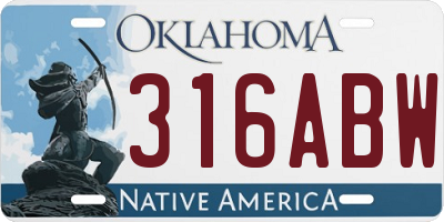 OK license plate 316ABW