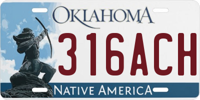OK license plate 316ACH