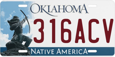 OK license plate 316ACV