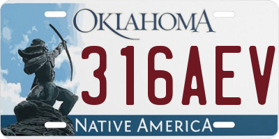 OK license plate 316AEV