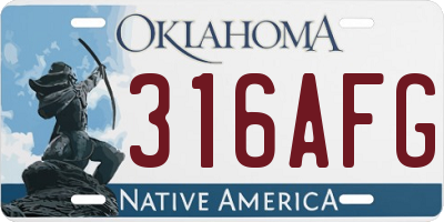 OK license plate 316AFG
