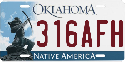 OK license plate 316AFH
