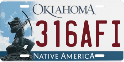 OK license plate 316AFI