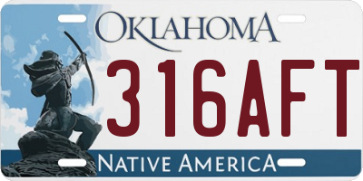 OK license plate 316AFT