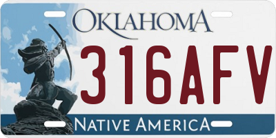 OK license plate 316AFV