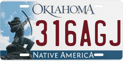 OK license plate 316AGJ