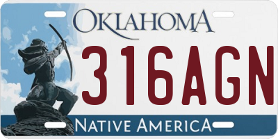 OK license plate 316AGN