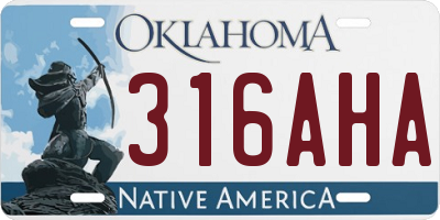 OK license plate 316AHA