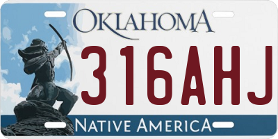 OK license plate 316AHJ