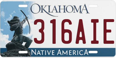 OK license plate 316AIE