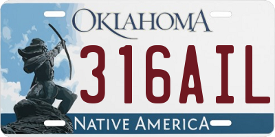 OK license plate 316AIL
