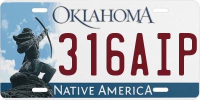 OK license plate 316AIP