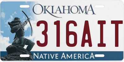 OK license plate 316AIT