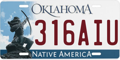 OK license plate 316AIU