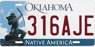 OK license plate 316AJE