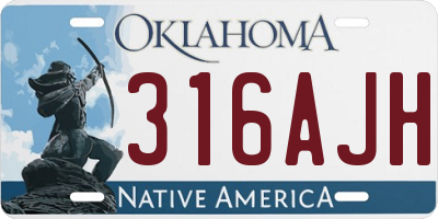OK license plate 316AJH
