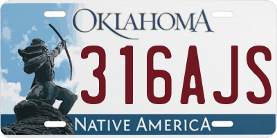 OK license plate 316AJS