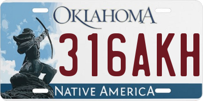 OK license plate 316AKH