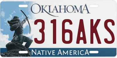 OK license plate 316AKS