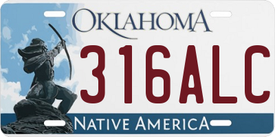 OK license plate 316ALC