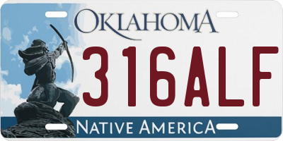 OK license plate 316ALF