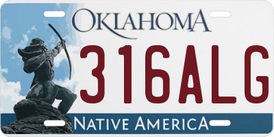 OK license plate 316ALG