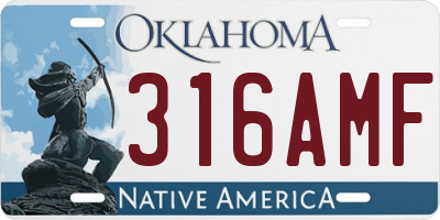 OK license plate 316AMF