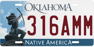 OK license plate 316AMM