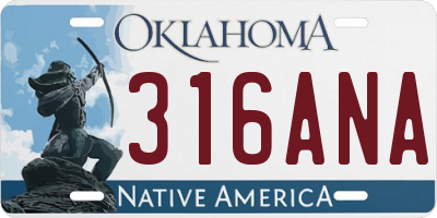 OK license plate 316ANA