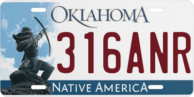 OK license plate 316ANR