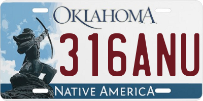 OK license plate 316ANU