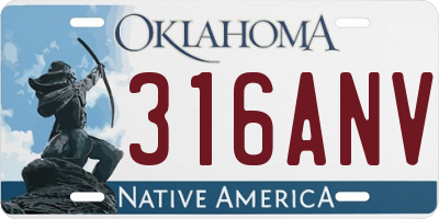 OK license plate 316ANV