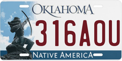 OK license plate 316AOU