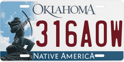 OK license plate 316AOW