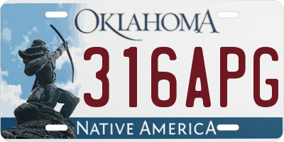 OK license plate 316APG