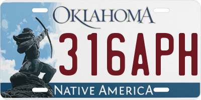 OK license plate 316APH