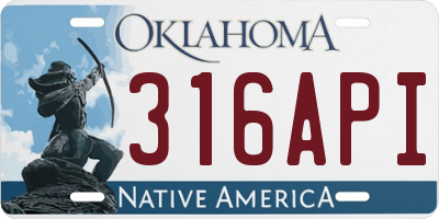OK license plate 316API