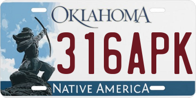OK license plate 316APK