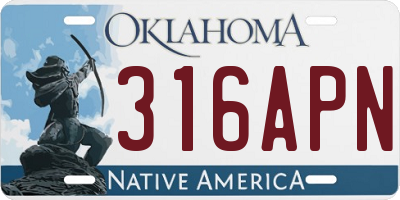 OK license plate 316APN