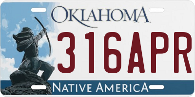 OK license plate 316APR